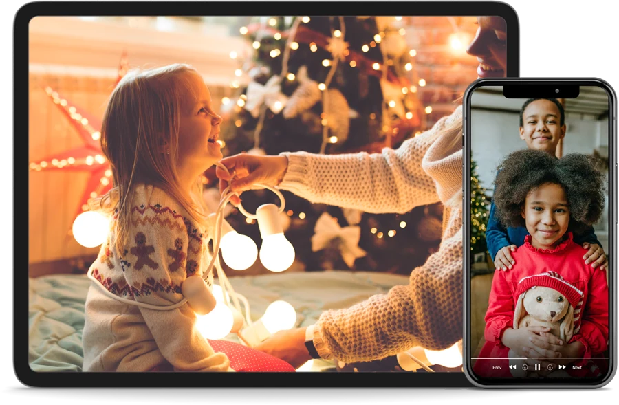 ipad and iphone with memory images