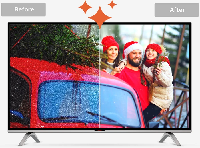 TV with iMemories AI Enhancement Comparison